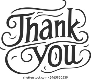 Thank you. Handwritten lettering phrases with modern design.