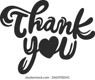 Thank you. Handwritten lettering phrases with modern design.