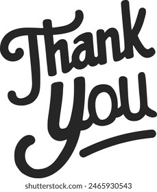 Thank you. Handwritten lettering phrases with modern design.