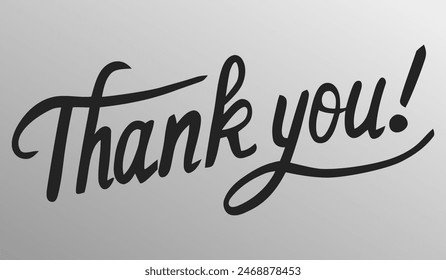 Thank you. Handwritten lettering phrases with modern design.