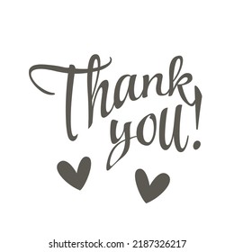 Thank You Handwritten Letters Hearts Vector Stock Vector (Royalty Free ...