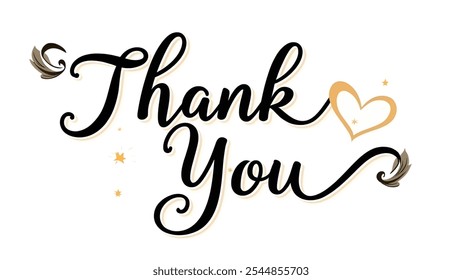 THANK YOU handwritten. thank you note vector