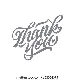 Thank You handwritten sign. Hand drawn lettering. Thank You calligraphy. Thank you card. Vector illustration.
