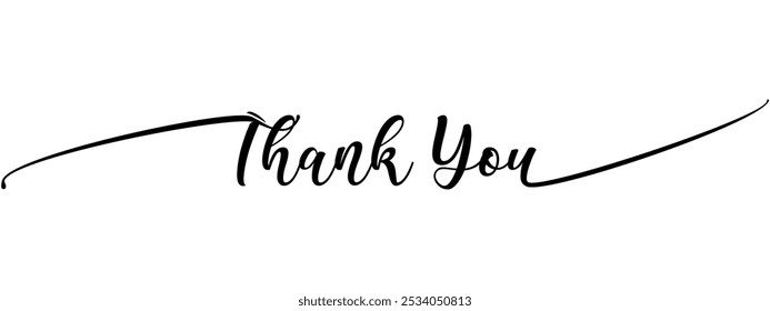 Thank you handwritten style isolated on white background