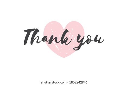 Thank You Handwritten Text Calligraphy Message Stock Vector (Royalty ...