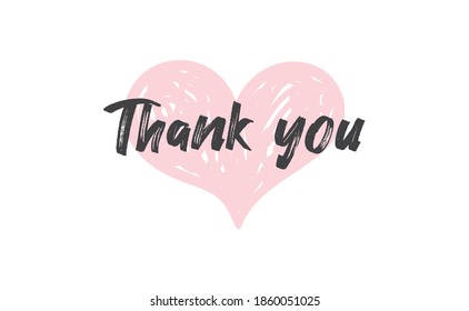 Thank You Handwritten Text Calligraphy Message Stock Vector (Royalty ...