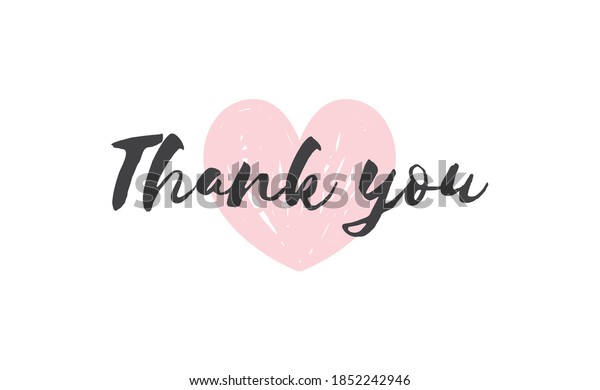 Thank You Handwritten Text Calligraphy Message Stock Vector (Royalty