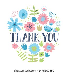 Thank You Handwritten Text Hand Drawn Stock Vector (Royalty Free ...