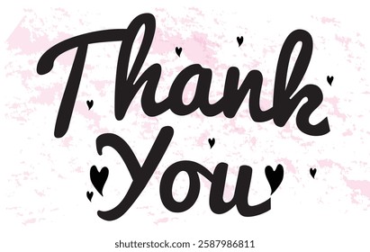 Thank You - handwritten text isolated on white background. Calligraphic vector hand-drawn lettering. Handwritten calligraphy.