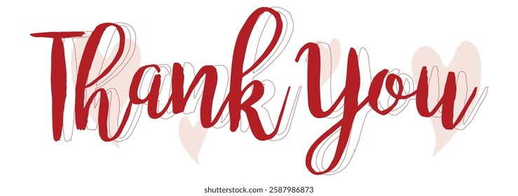 Thank You - handwritten text isolated on white background. Calligraphic vector hand-drawn lettering. Handwritten calligraphy.