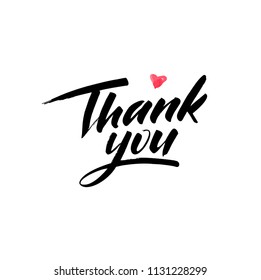Thank you handwritten text. Vector lettering illustration EPS 10.