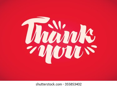 Thank you handwritten text. vector illustration
