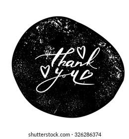 "Thank You" handwritten vector card