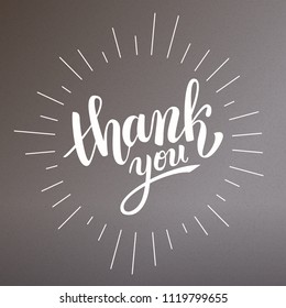 Thank you handwritten vector illustration, brush pen lettering