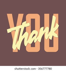 Thank you handwritten vector illustration, dark brush pen lettering isolated on white background