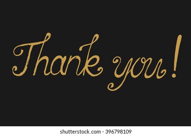 Thank you handwritten vector illustration. Hand brush lettering. Card template.