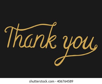 Thank you handwritten vector illustration. Hand brush lettering. Card template.