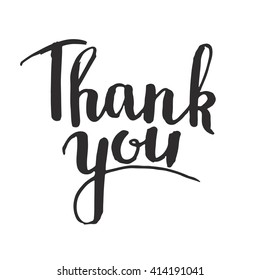 Thank You Black Hand Drawn Lettering Stock Vector (Royalty Free ...