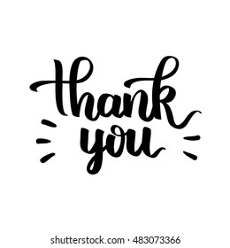 Thank You Handwritten Vector Illustration Dark Stock Vector (Royalty ...