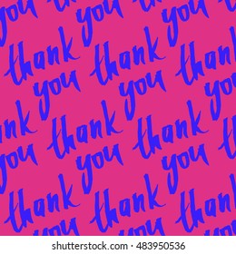 Thank you handwritten vector illustration, dark brush pen lettering