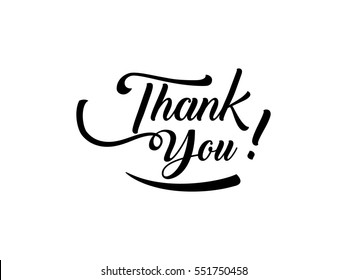 Thank you handwritten vector illustration in white background