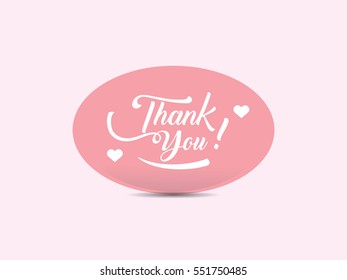 Thank you handwritten vector illustration in ellipse shape