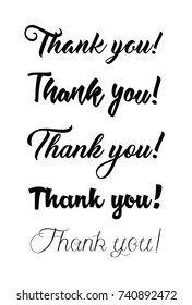 Thank you handwritten vector illustration, dark brush pen lettering isolated on white background
Thank you card. Ink Vector illustration.
