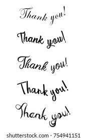 Thank you handwritten vector illustration, dark brush pen lettering isolated on white background
Thank you card. Ink Vector illustration.