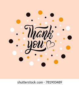 Thank You handwritten vector inscription. Hand drawn typography lettering phrase Thank you. Vector illustration thank you for banner, poster, flyer, greeting card. Fine ink brush lettering EPS 10.