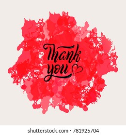 Thank You handwritten vector inscription. Hand drawn typography lettering phrase Thank you. Vector illustration thank you for banner, poster, flyer, greeting card. Fine ink brush lettering EPS 10.