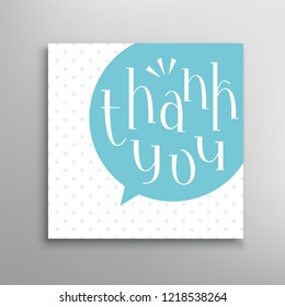 Thank you handwritten vector lettering. Text greeting card illustration