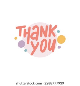 Thank You. Handwritten vector lettering. Unique hand drawn nursery poster. Cute phrases. Ink brush calligraphy. Scandinavian nordic style quote. Poster design, t-shirt print. Illustration art