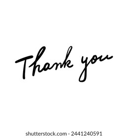 Thank you handwritten word vector material