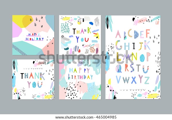 Merci Joyeux Anniversaire Cartes Et Affiches Image Vectorielle De Stock Libre De Droits