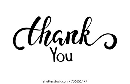 thank you and Happy Thanksgiving Hand drawn calligraphy and brush pen lettering, isolated on background. design for holiday greeting card and invitation for Thanksgiving Day seasonal autumn holiday.