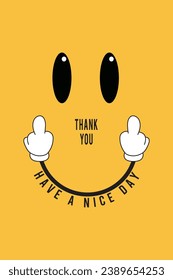 Thank You. Have a Nice Day Smiley Vector Artwork, Graphic Design, Art Poster, Graphic T-shirts, Fun