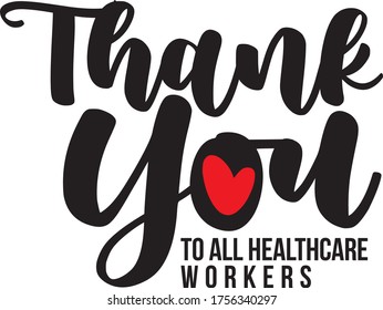 Thank You Healthcare Heroes Quote Doctors Stock Vector (Royalty Free ...