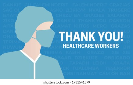 Thank You HealthCare Workers Banner Illustration