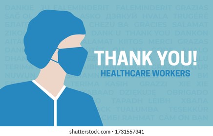 Thank You HealthCare Workers Banner Illustration