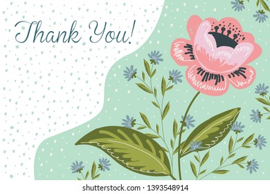 Thank You Horizontal Hand Drawing Brush Stock Vector (Royalty Free ...