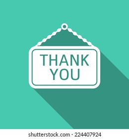thank you icon with long shadow