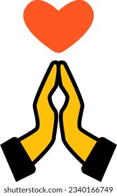 Thank you icon, prayer, meditation, or a gesture of respect