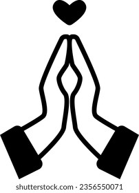 Thank you icon, prayer, meditation, or a gesture of respect