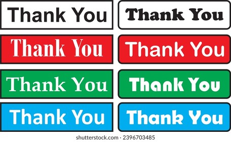 thank you icon set vector design. design variations, thank you. vector illustration