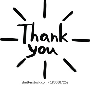 Thank you icon, thank you symbol. Vector, line