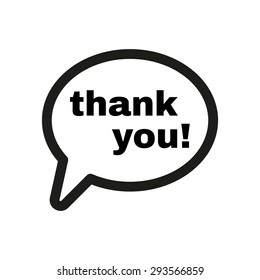 The thank you  icon. Thanks symbol. Flat Vector illustration