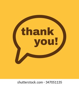 The thank you  icon. Thanks symbol. Flat Vector illustration