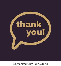 The thank you  icon. Thanks symbol. Flat Vector illustration