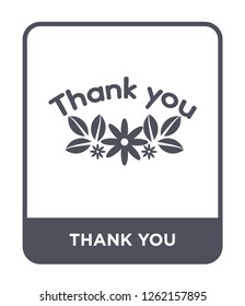 thank you icon vector on white background, thank you trendy filled icons from Thanksgiving collection, thank you simple element illustration