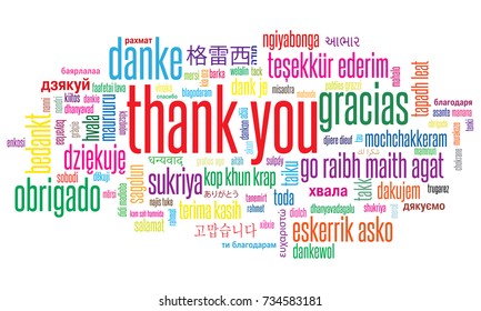 Thank You illustration word cloud in different languages
